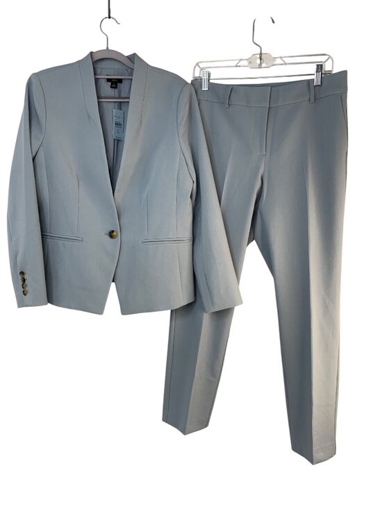 Ann Taylor Matching Blue Blazer & Ankle Pants Suit  8P Jacket 4 Pants Separates - Picture 4 of 15